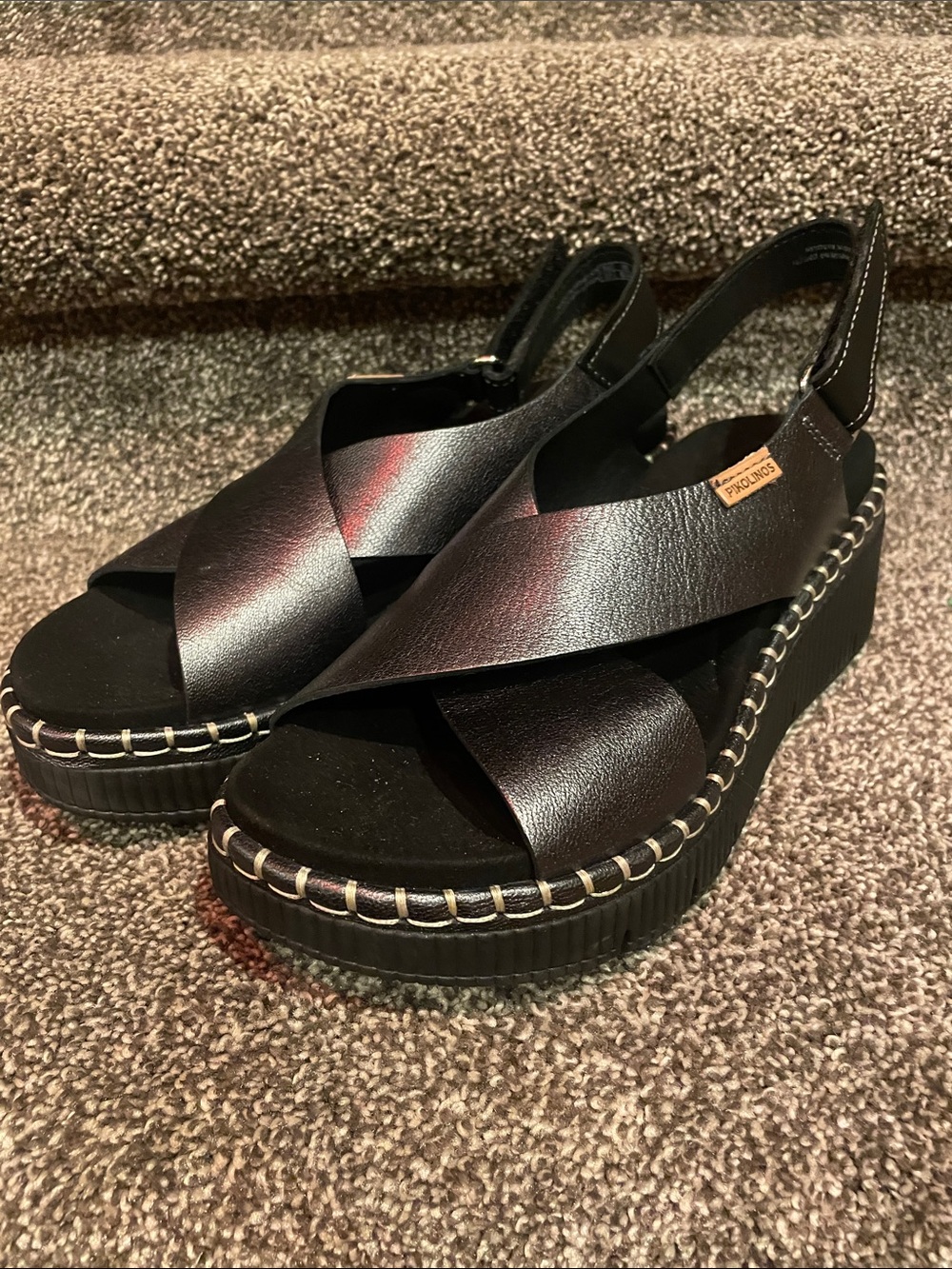 PIKOLINOS Black Gomera Platform Sandals
